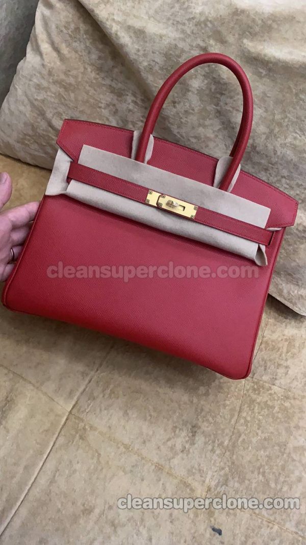 cowhide bag 1:1 Copy description and price red Hermes Handbag women