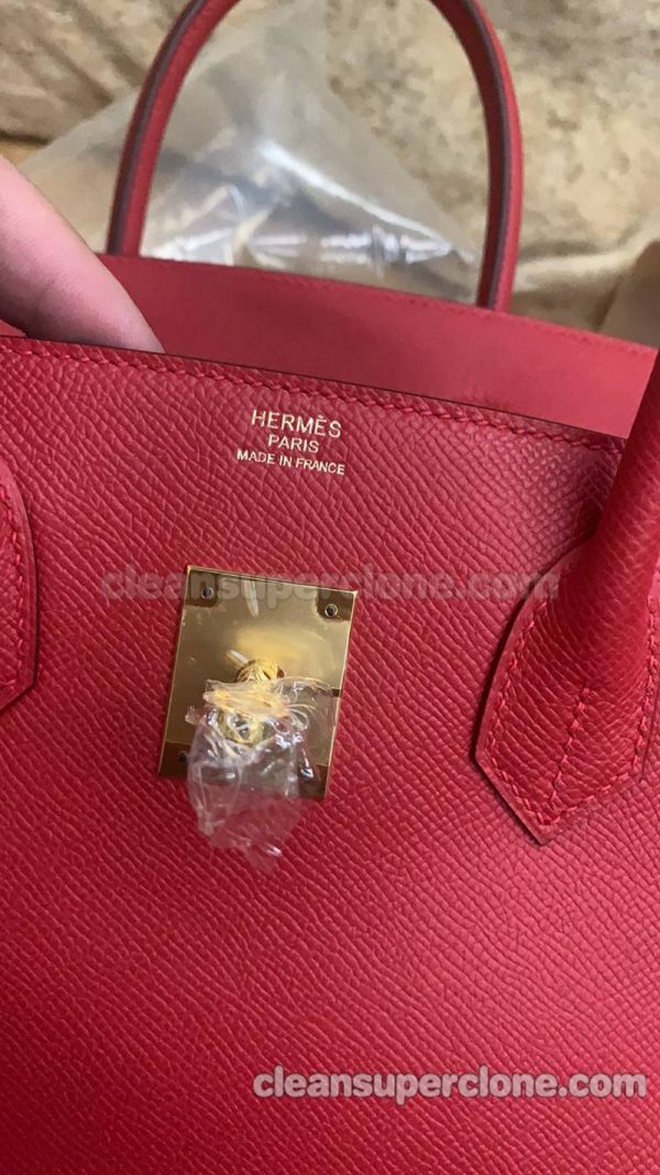 cowhide bag 1:1 Copy description and price red Hermes Handbag women 3