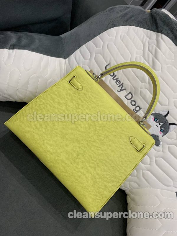 cowhide bag 1:1 Copy description and price yellow Hermes Handbag women 3