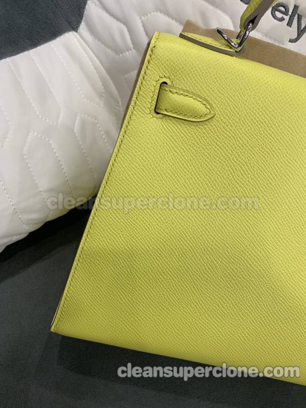 cowhide bag 1:1 Copy description and price yellow Hermes Handbag women 4