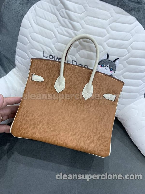 cowhide bag 1:1 Copy description and price brown Hermes Handbag women 3