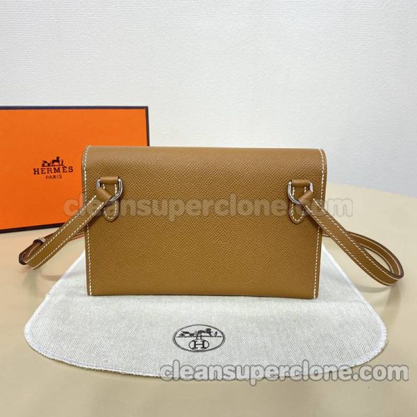 cowhide bag 1:1 Copy description and price Brown Hermes Shoulder Crossbody Purse women 3