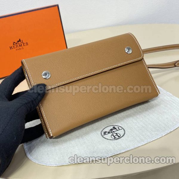 cowhide bag 1:1 Copy description and price Brown Hermes Shoulder Crossbody Purse women 6