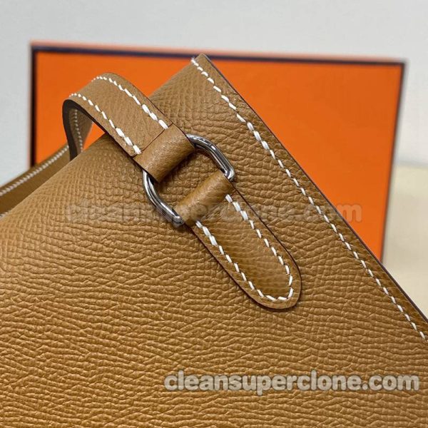 cowhide bag 1:1 Copy description and price Brown Hermes Shoulder Crossbody Purse women 8