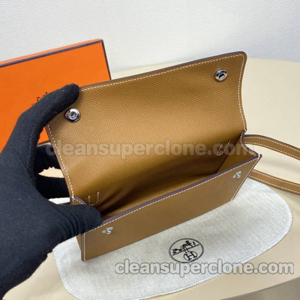 cowhide bag 1:1 Copy description and price Brown Hermes Shoulder Crossbody Purse women 9