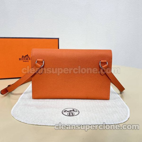 Shoulder bag replica details and pricing orange Hermes Crossbody Purse cowhide women 4