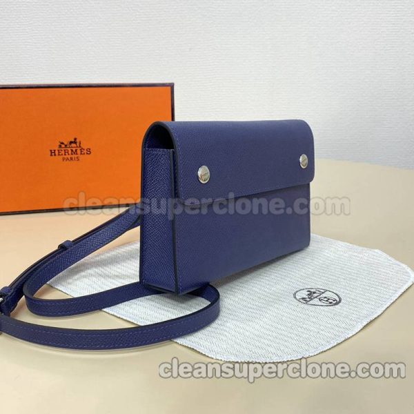 cowhide bag 1:1 Copy description and price sapphire Hermes Shoulder Crossbody Purse women 2