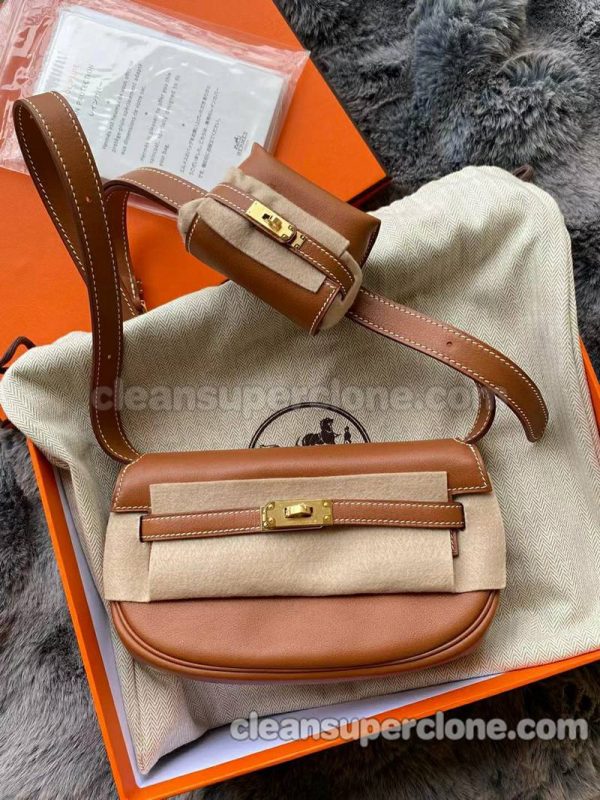 Hermes bag Super Clone picture and price brown Waist Shoulder Crossbody cowhide women