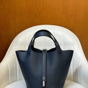 cowhide bag 1:1 Copy description and price Midnight blue Hermes Handbag women