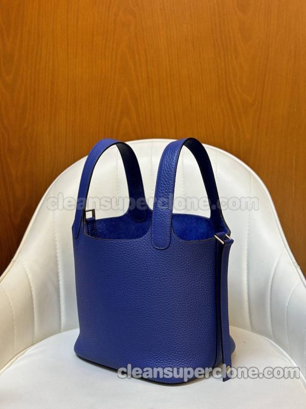 Hermes bag Super Clone picture and price Electric blue Handbag cowhide women 4