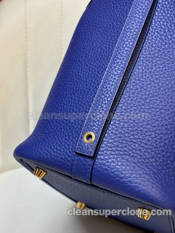 Hermes bag Super Clone picture and price Electric blue Handbag cowhide women 6