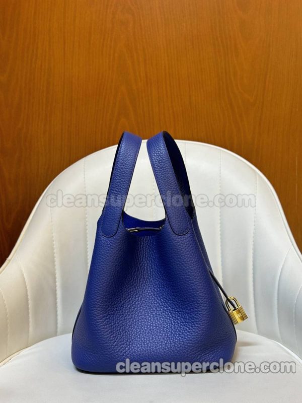 Hermes bag Super Clone picture and price Electric blue Handbag cowhide women 7