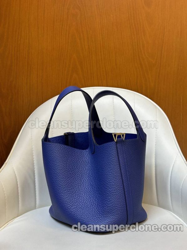 Hermes bag Super Clone picture and price Electric blue Handbag cowhide women 9