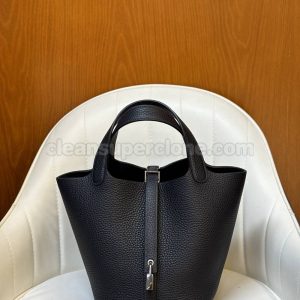 cowhide bag 1:1 Copy description and price black Hermes Handbag women