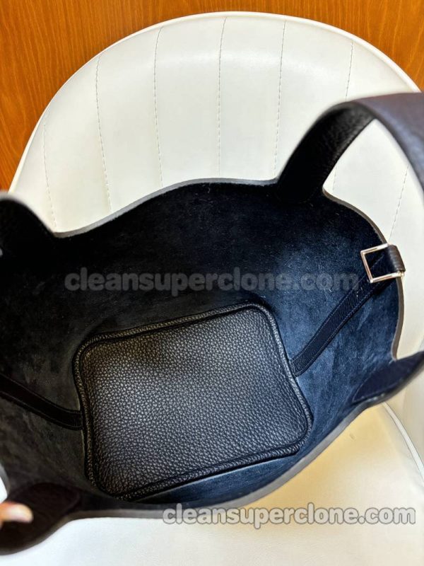 cowhide bag 1:1 Copy description and price black Hermes Handbag women 2