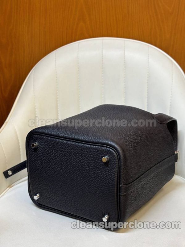 cowhide bag 1:1 Copy description and price black Hermes Handbag women 9