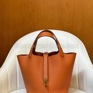 Handbag bag replica details and pricing orange Hermes cowhide women