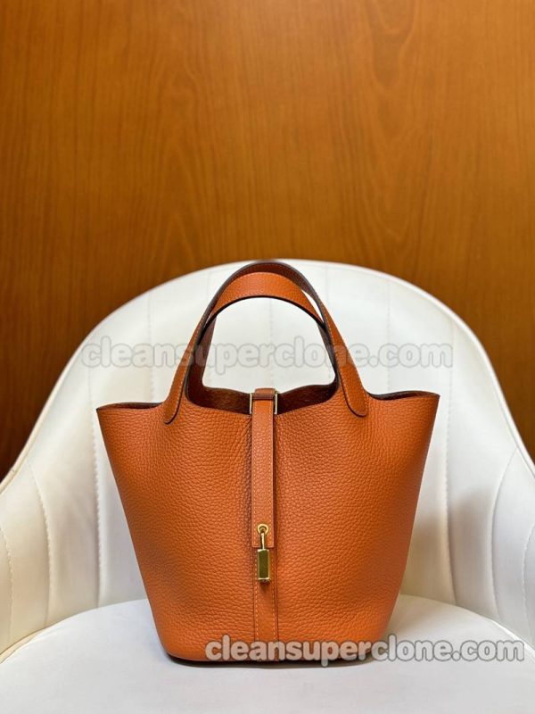 Handbag bag replica details and pricing orange Hermes cowhide women