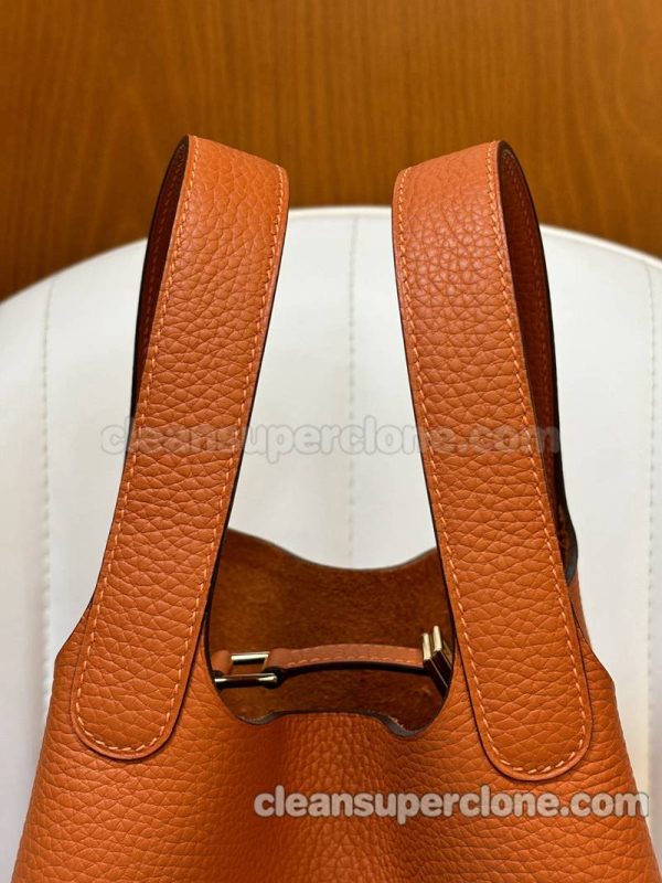 Handbag bag replica details and pricing orange Hermes cowhide women 9