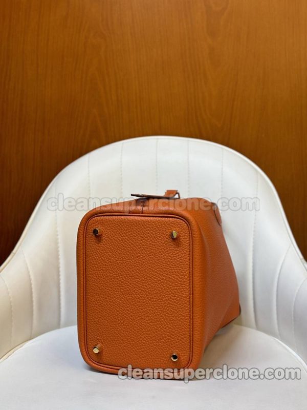 Handbag bag replica details and pricing orange Hermes cowhide women 10