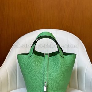 cowhide bag 1:1 Copy description and price Comic green Hermes Handbag women