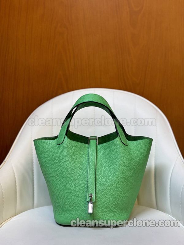 cowhide bag 1:1 Copy description and price Comic green Hermes Handbag women