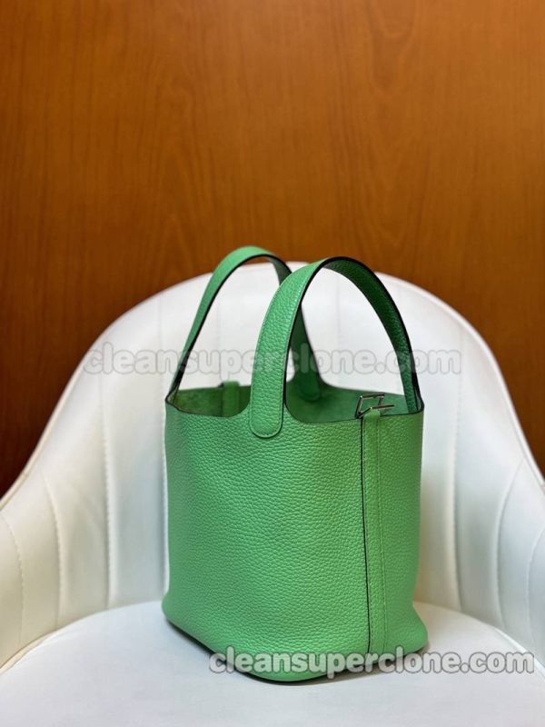 cowhide bag 1:1 Copy description and price Comic green Hermes Handbag women 2