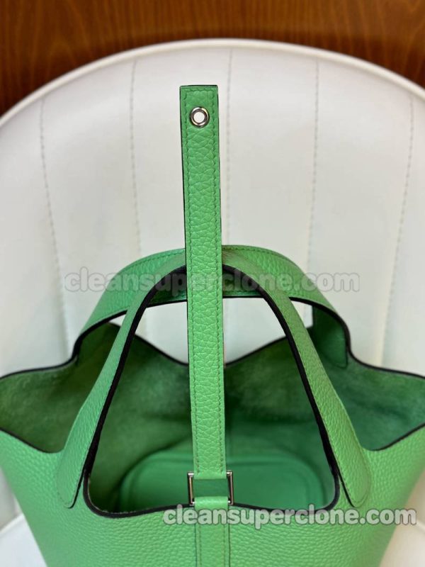 cowhide bag 1:1 Copy description and price Comic green Hermes Handbag women 5