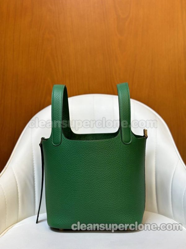 Hermes bag Super Clone picture and price Velvet green Handbag cowhide women