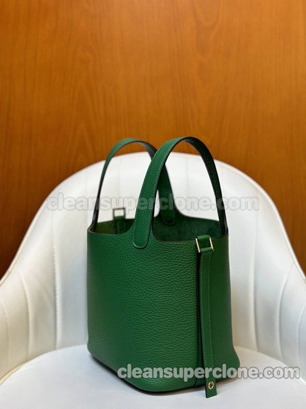 Hermes bag Super Clone picture and price Velvet green Handbag cowhide women 2