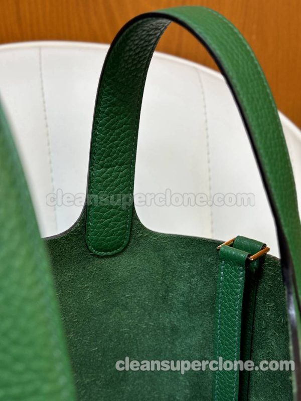 Hermes bag Super Clone picture and price Velvet green Handbag cowhide women 3