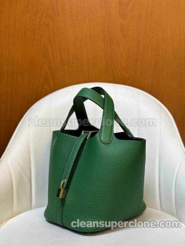 Hermes bag Super Clone picture and price Velvet green Handbag cowhide women 7