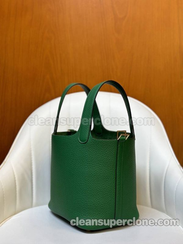 Hermes bag Super Clone picture and price Velvet green Handbag cowhide women 9