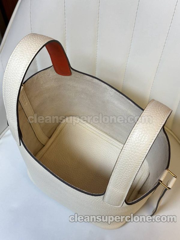 cowhide bag 1:1 Copy description and price Cream white Hermes Handbag women 2