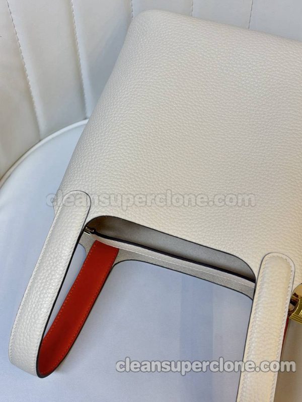 cowhide bag 1:1 Copy description and price Cream white Hermes Handbag women 10