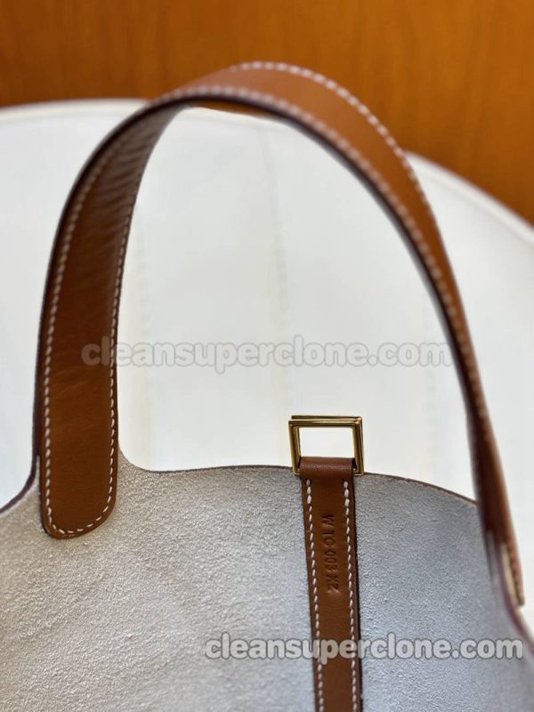 cowhide bag 1:1 Copy description and price White with Brown Hermes Handbag women 10