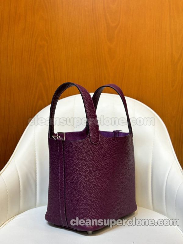 cowhide bag 1:1 Copy description and price Anemone purple Hermes Handbag women 2