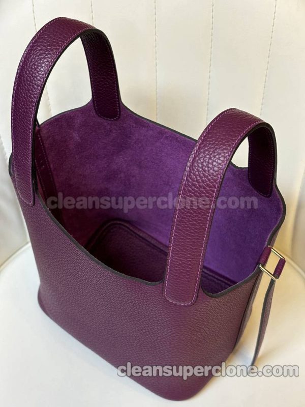 cowhide bag 1:1 Copy description and price Anemone purple Hermes Handbag women 8