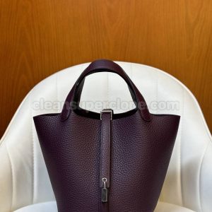 Handbag bag replica details and pricing Black currant purple Hermes cowhide women