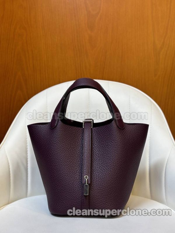 Handbag bag replica details and pricing Black currant purple Hermes cowhide women