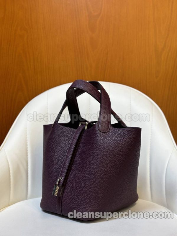 Handbag bag replica details and pricing Black currant purple Hermes cowhide women 2