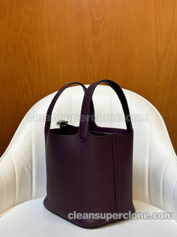 Handbag bag replica details and pricing Black currant purple Hermes cowhide women 4