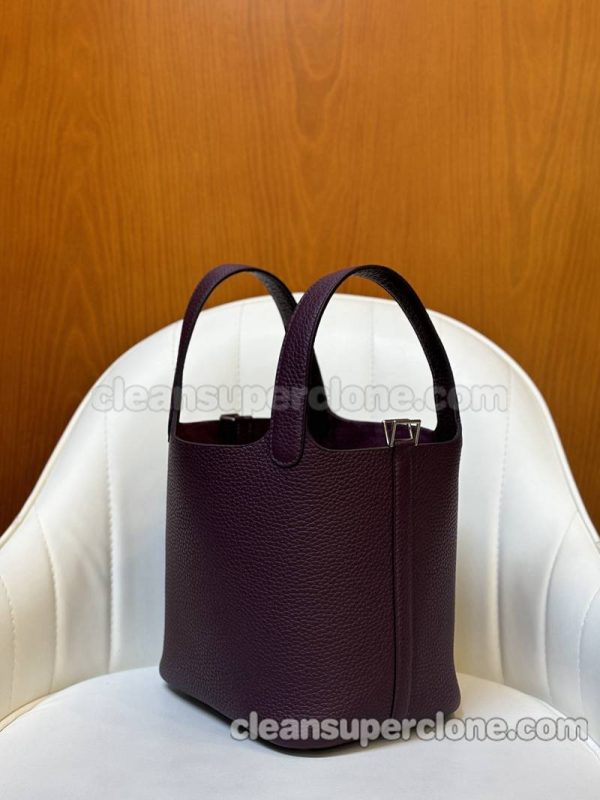 Handbag bag replica details and pricing Black currant purple Hermes cowhide women 6