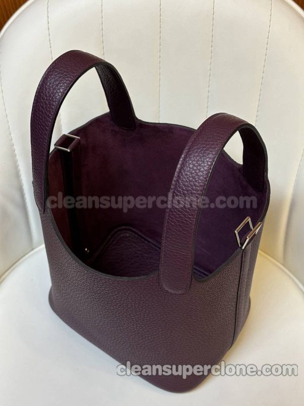 Handbag bag replica details and pricing Black currant purple Hermes cowhide women 9