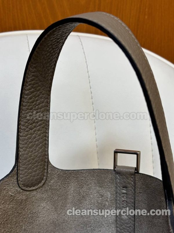 Handbag bag replica details and pricing Asphalt grey Hermes cowhide women 2