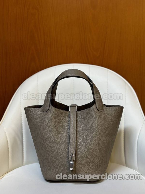 Handbag bag replica details and pricing Asphalt grey Hermes cowhide women 3