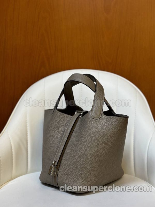 Handbag bag replica details and pricing Asphalt grey Hermes cowhide women 4