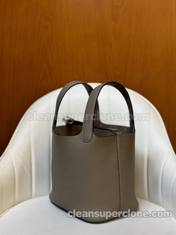 Handbag bag replica details and pricing Asphalt grey Hermes cowhide women 7