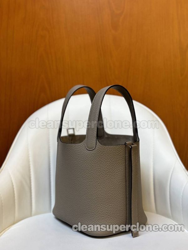 Handbag bag replica details and pricing Asphalt grey Hermes cowhide women 9