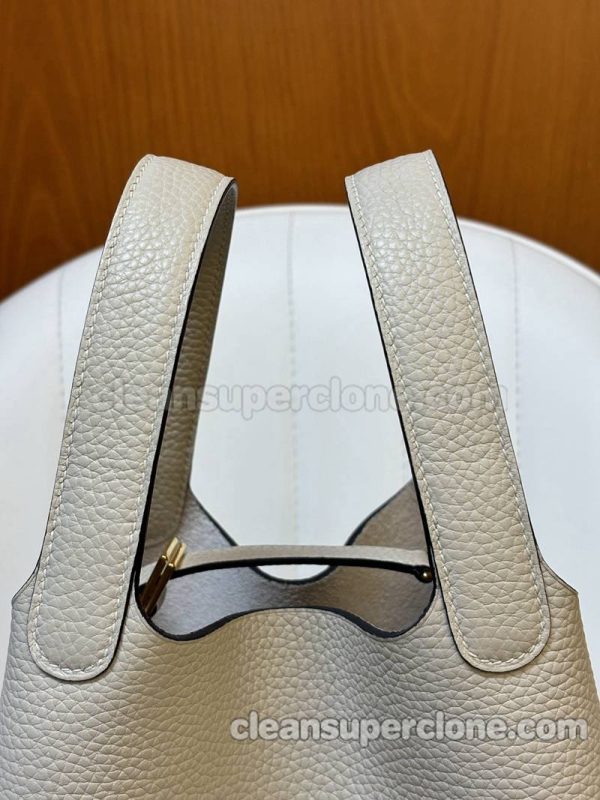 cowhide bag 1:1 Copy description and price Glacier white Hermes Handbag women 9